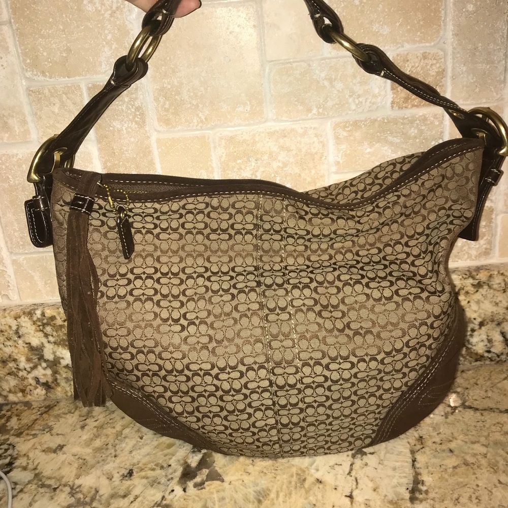 Authentic Suede Coach Hobo Bag